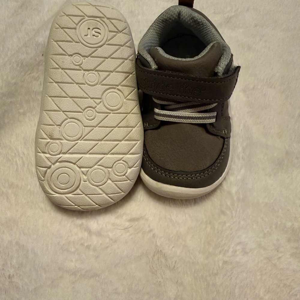 Stride Rite Charcoal and White Baby Shoes
